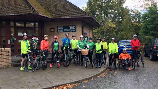 CycleForNature leaving the Dingwall office.