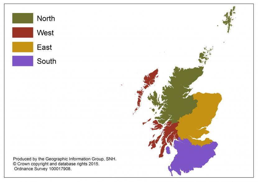 Regional map for SNH enquiries