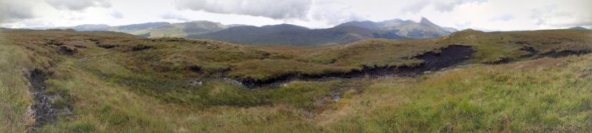 Peatland ACTION - Auchlyne & Suie Estate - panorama of area identified for peatland restoration