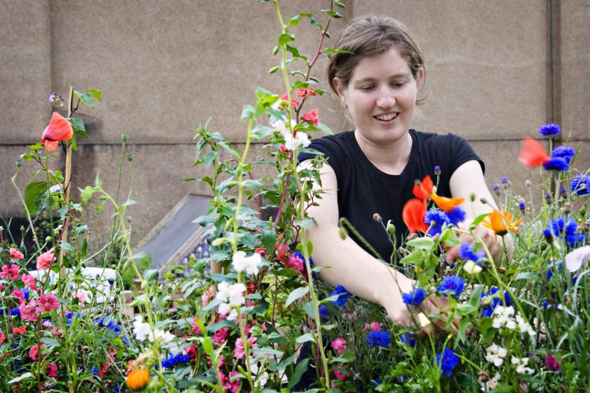 Climate change - what you can do - woman picking flowers, ©beckyduncanphotographyltd