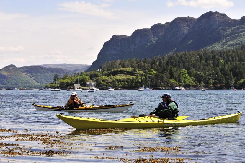 Tourists on a Sea Kayak taster day at Plockton