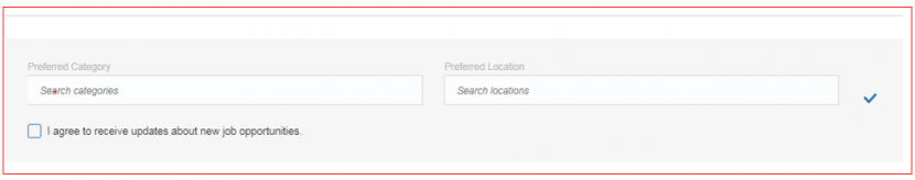 image of preferred category and job category selection