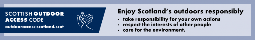 Scottish Outdoor Access Code Logo and text Enjoy Scotland's outdoors responsibly