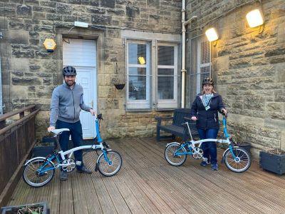 people with fold-away bikes