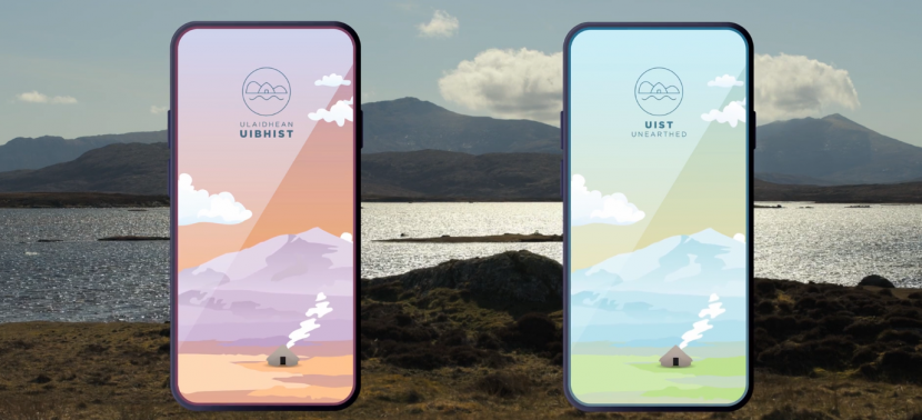 Two phones showing the app on the screens.