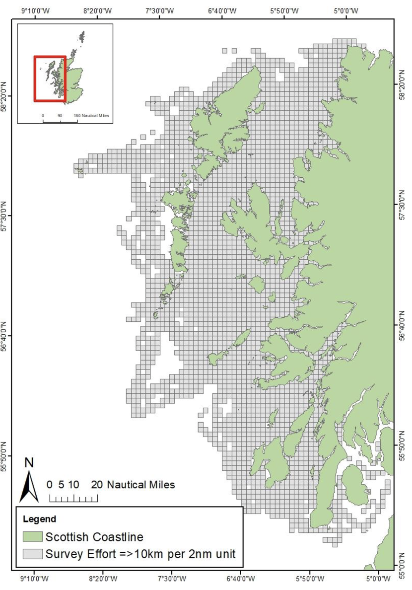 Map of west coast of Scotland land from Firth of Clyde up to the tip of Outer Hebrides.