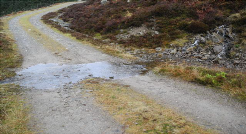 track with water across it