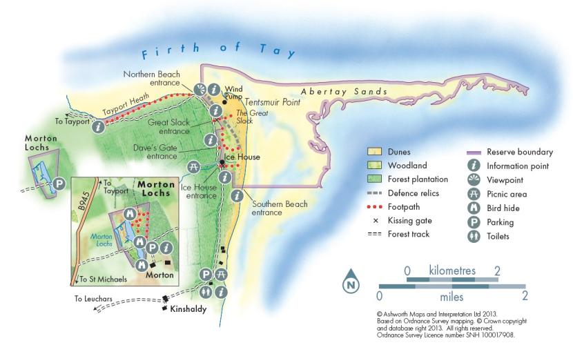 Tentsmuir National Nature Reserve map