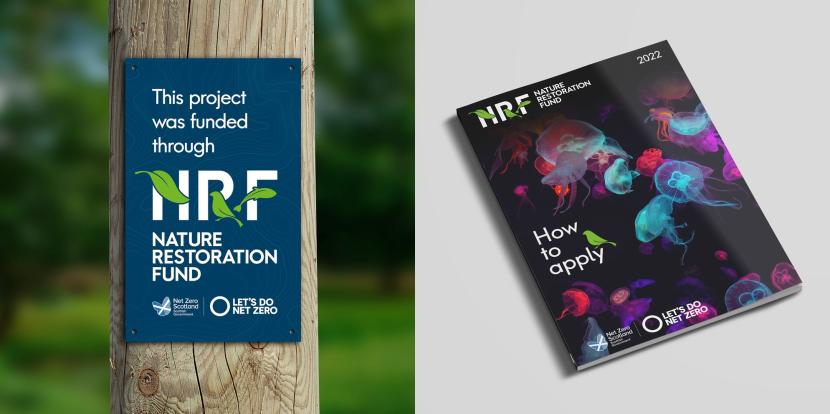 NRF logo on brochure and signpost mock up
