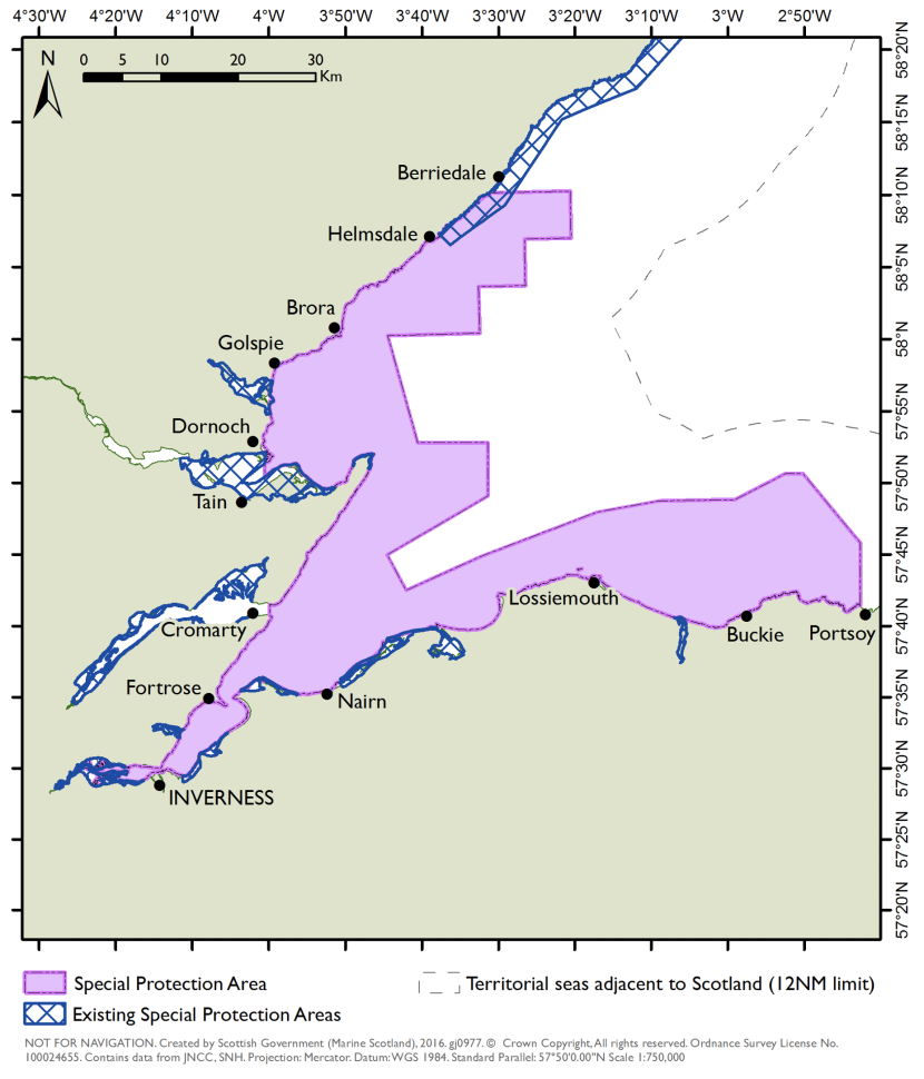 Map of the Moray First SPA
