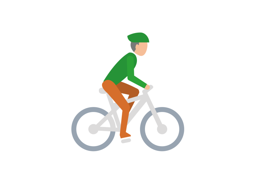 Infographic - person on bike mountain biking.