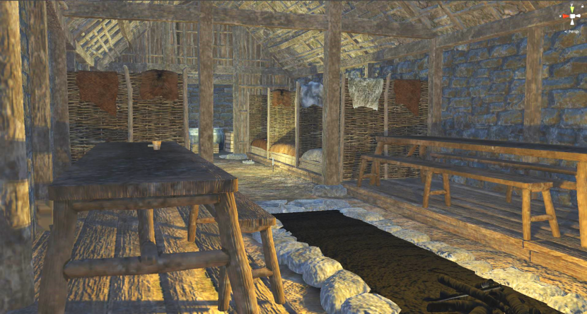 Screenshot of ancient room recreated in virtual reality
