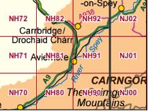 Figure 1: OS British National grid reference tile system showing 10km x 10km tiles