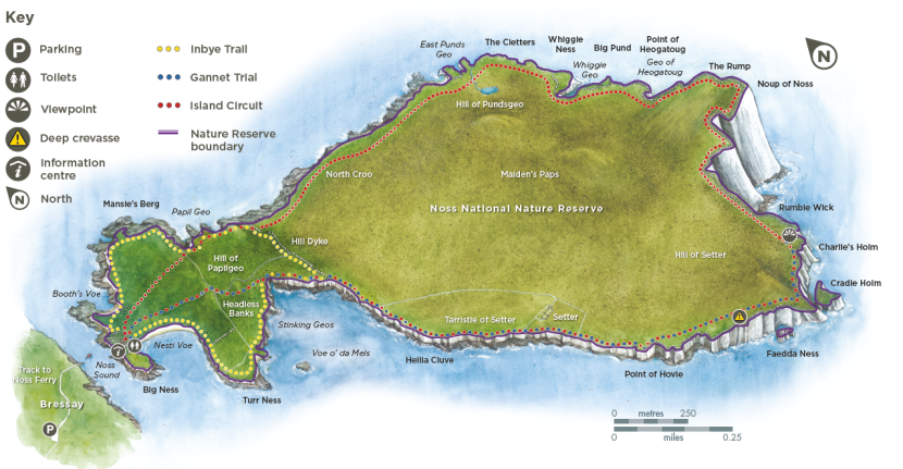 Noss National Nature Reserve map