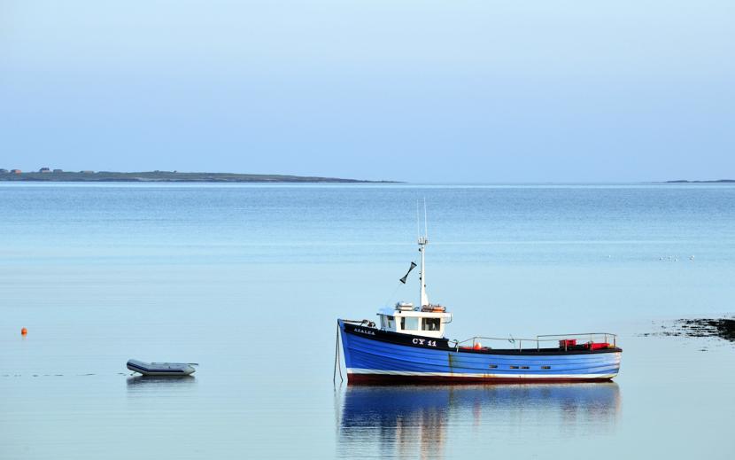 Small boat on sea