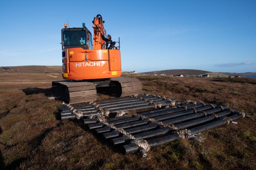Bog mats made from aquaculture waste