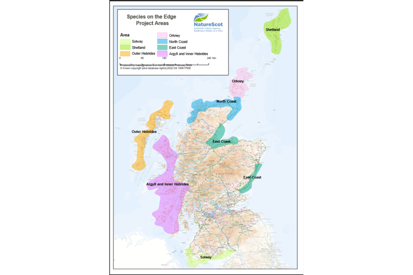Species on the Edge project areas