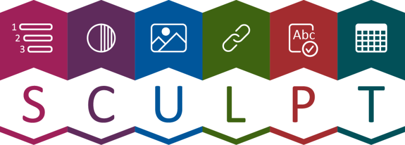 SCULPT Logo which stands for - Structure, Colour and contrast, use of image, links, Plain English and table structure