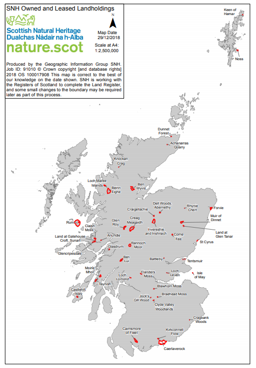 SNH Owned and Leased Landholdings Map