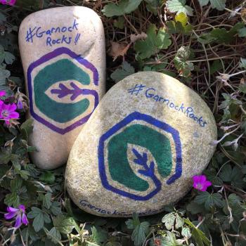 Stones with Garnock Connections image painted on them.