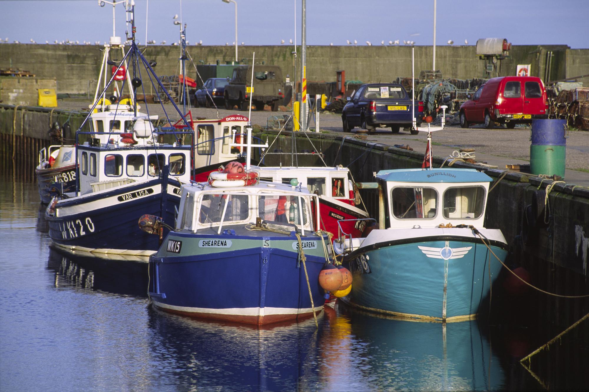 Fishing boats at Helmsdale ©George Logan/SNH. For information on reproduction rights contact the Scottish Natural Heritage Image Library on Tel. 01738 444177 or www.nature.scot